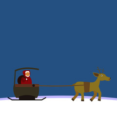 The deer pulled the train on the Santa Claus