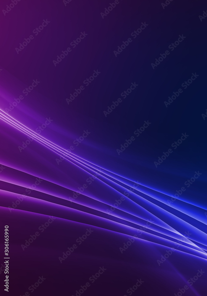 Poster dark abstract background with neon lines, glow.