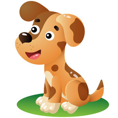 Color image of cartoon dog on white background. Pets. Vector illustration for kids.
