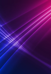Fototapeta premium Dark abstract background with neon lines, glow.