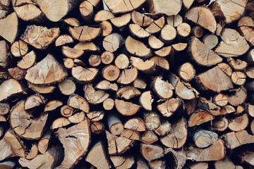 pile of firewood close up