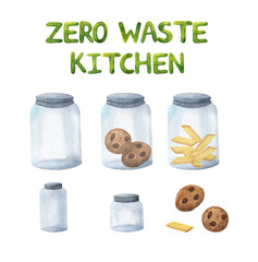 zero waste set. Green kitchen