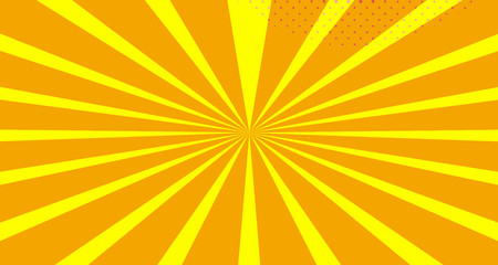 Vintage colorful comic book background. Orange Pink blank bubbles of different shapes. Rays, radial, halftone, dotted effects. For sale banner empty Place for text 1960s. Copy space vector eps10.