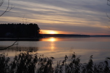 sunset over the lake