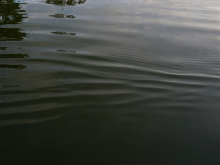 ripples in water background and sunset in the mountains