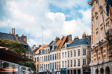 LILLE, FRANCE - August 8, 2017: street view of downtown in Lille, France