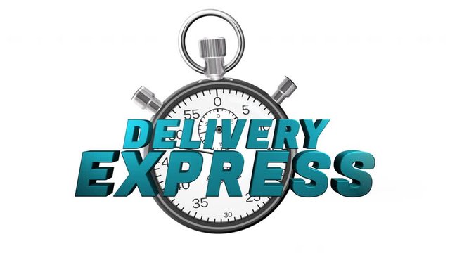 express delivery animation with chronometer