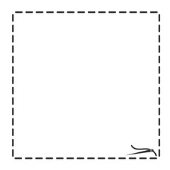 thread with needle border for your design on white, stock vector illustration