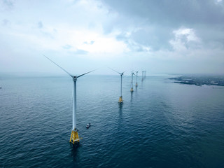 off shore wind turbine in the sea