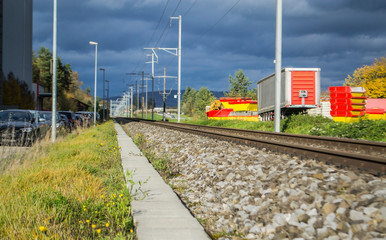 Fototapeta na wymiar railway station with trains