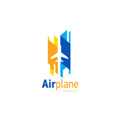 Airplane logo blue stripes