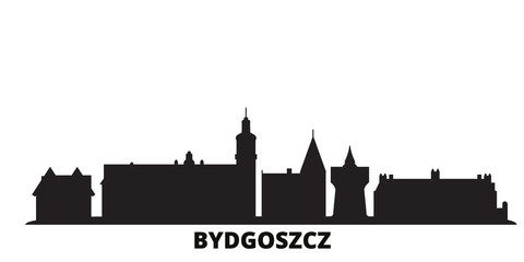 Poland, Bydgoszcz city skyline isolated vector illustration. Poland, Bydgoszcz travel cityscape with landmarks - obrazy, fototapety, plakaty