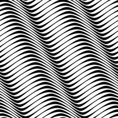 Vector geometric seamless pattern. Modern geometric background with wavy lines
