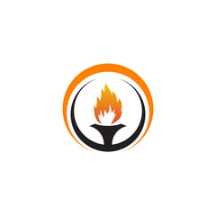 Torch icon logo design inspiration vector template