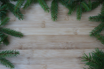 christmas background with fir branches 