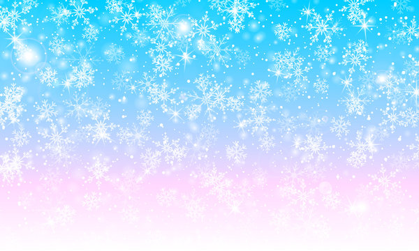 Magical background. Winter snow. Vector