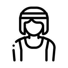 Female Athlete Sportsman Icon Vector. Outline Female Athlete Sportsman Sign. Isolated Contour Symbol Illustration