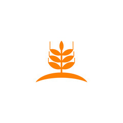 Wheat flour agriculture logo design vector template