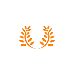 Wheat flour agriculture logo design vector template