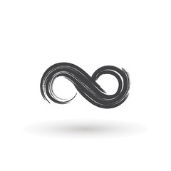 Infinity symbol hand drawn with ink brush. Vector illustration.