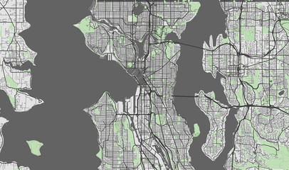 Detailed map of Seattle, USA