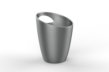 Blank ice bucket for promotional branding. 3d render illustration.