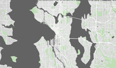 Detailed map of Seattle, USA