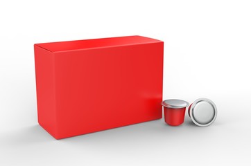 Blank coffee capsule hard box packaging for mock up and branding. 3d rendering illustration.