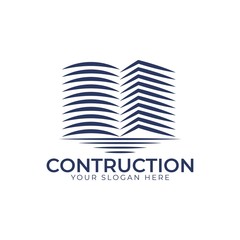 Real Estate Construction Logo design vector template. Skyscrapers silhouette city buildings. Commercial office property business center Financial Logotype. Corporate Finance Resort identity icon.