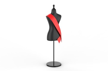 Blank sash template for event. 3d render illustration.