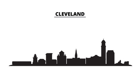 United States, Cleveland City city skyline isolated vector illustration. United States, Cleveland City travel cityscape with landmarks