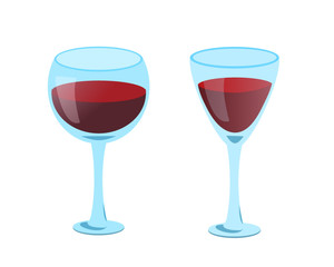 Vector glass of red wine