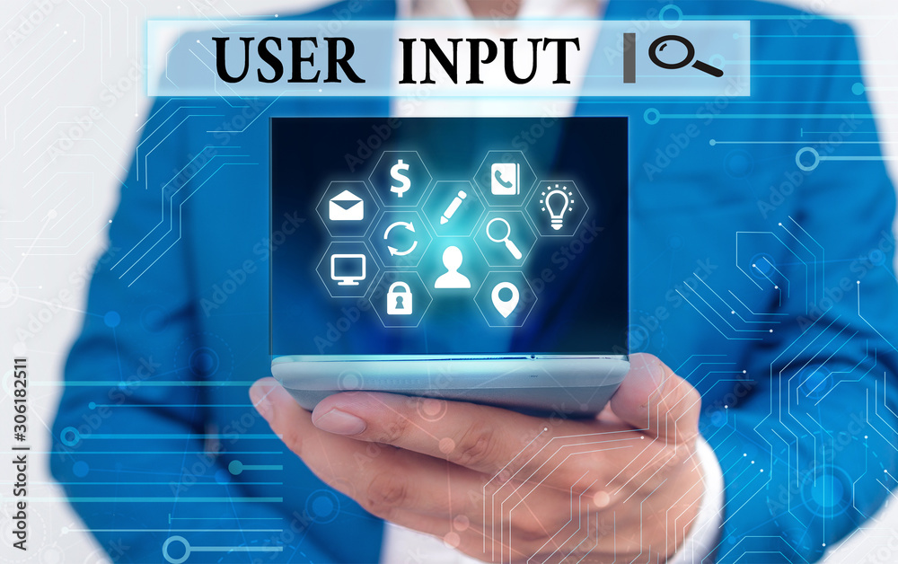 Poster text sign showing user input. business photo text any information or data that is sent to a computer