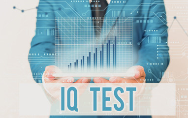 Word writing text Iq Test. Business photo showcasing attempt to measure your cognitive ability huanalysis intelligence