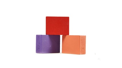 Wood block or cubes on white background