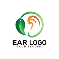 ear leaf logo illustration design