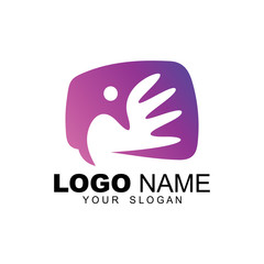 People hand logo illustration design