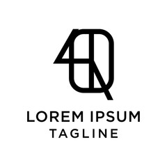 initial letter logo 4Q, Q4 logo template 
