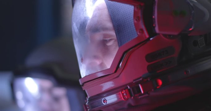 Astronaut experiencing pain during rocket launch