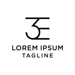 initial letter logo 3E, E3 logo template