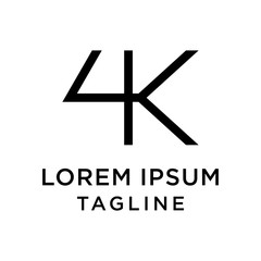 Obraz premium initial letter logo 4K, K4 logo template 