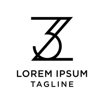 initial letter logo 3Z, Z3 logo template