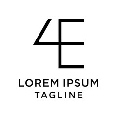 Obraz premium initial letter logo 4E, E4 logo template