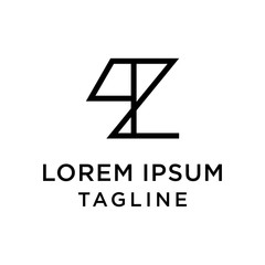 initial letter logo 4Z, Z4 logo template