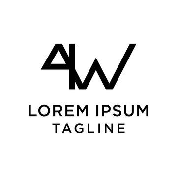 initial letter logo 4W, W4 logo template 