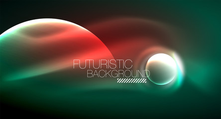 Vector glowing neon circles abstract background