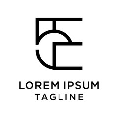 initial letter logo 5E, E5 logo template
