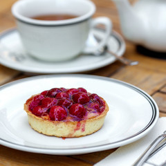 shortbread berry dessert on a white plate