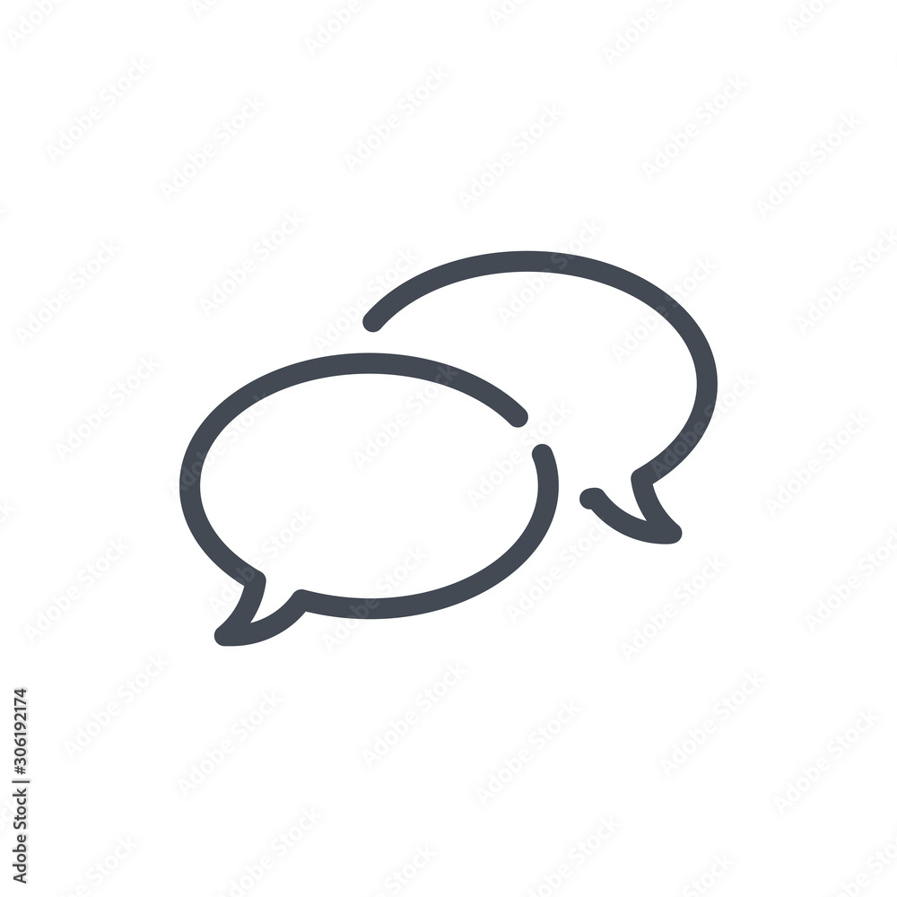 Poster chat and message line icon. dialog and communication vector outline sign.