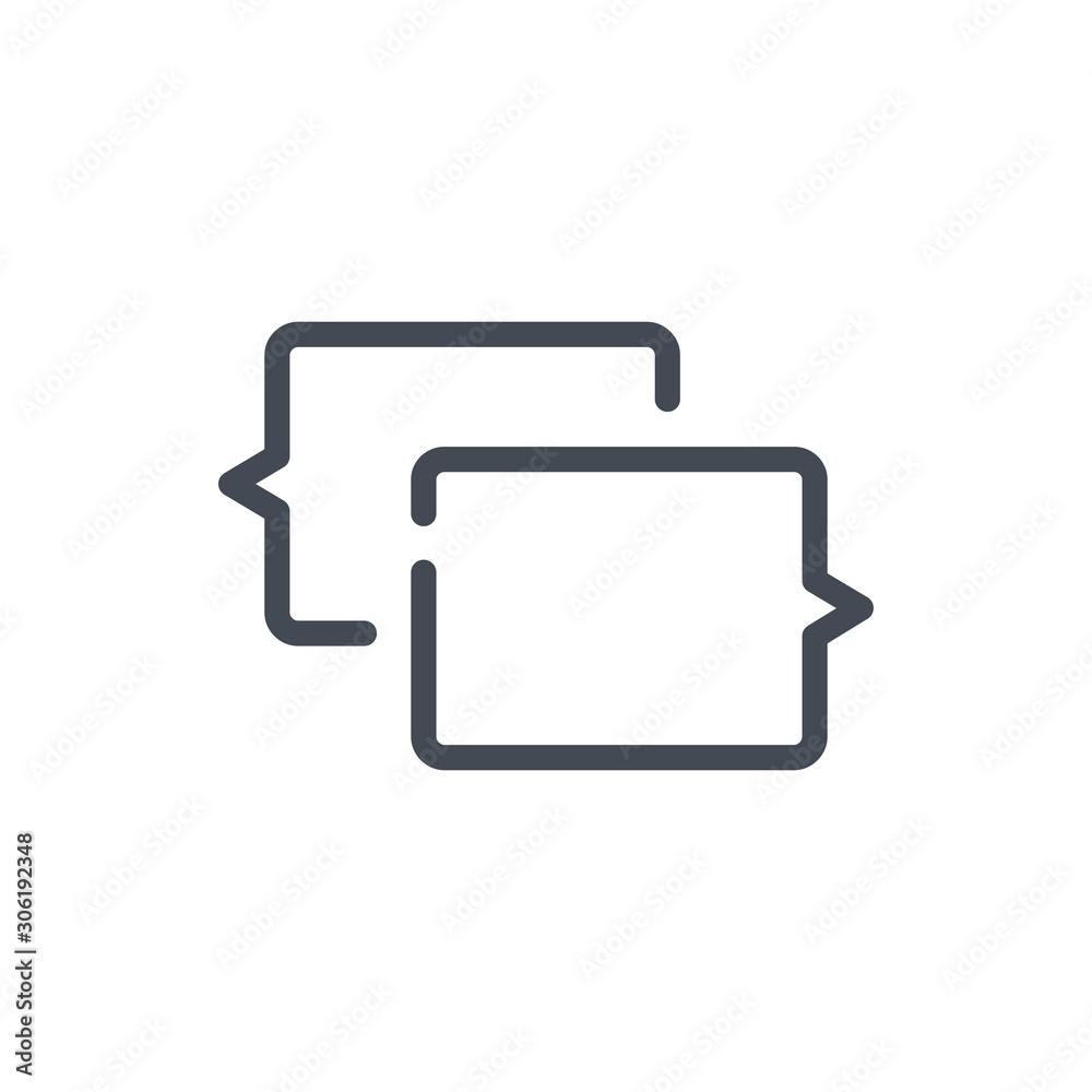 Poster chat and message line icon. dialog and communication vector outline sign.